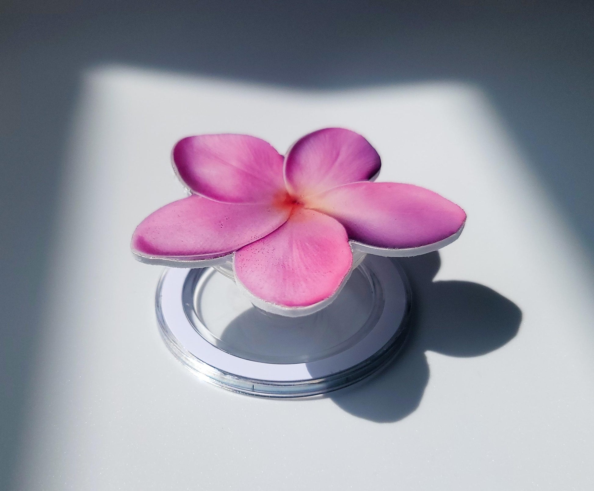 Pink Plumeria Magnetic Phone Grip
